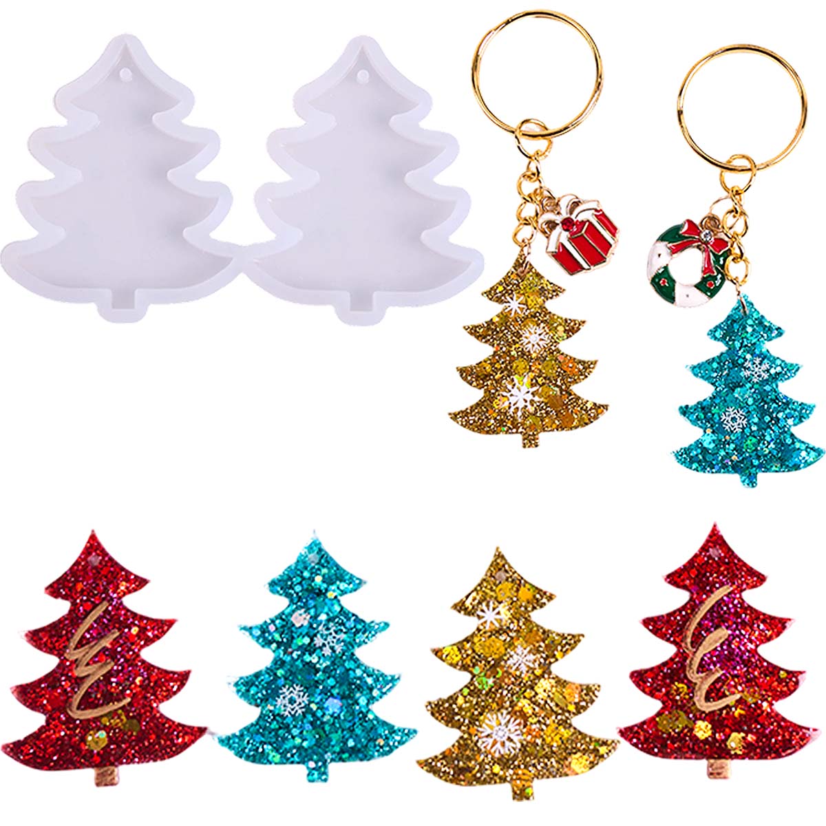 3D Christmas Tree Pendant Sili - đánh giá và giá Resin Art Mould