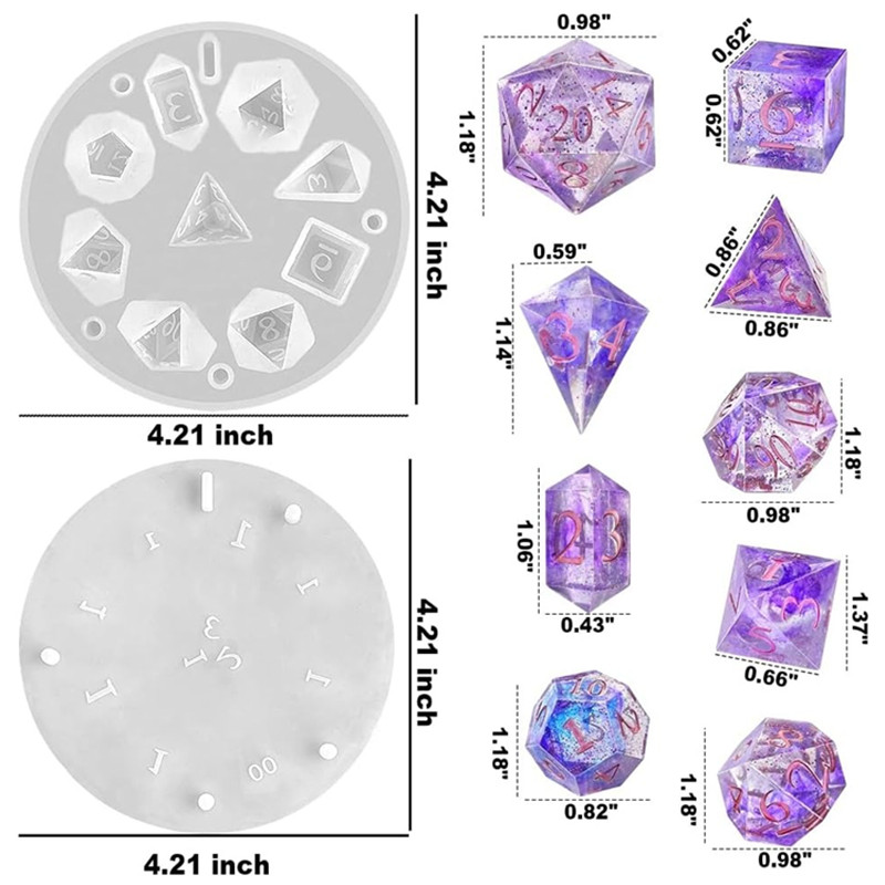 DIY DND Sharp Edge Dice Silico - đánh giá và giá Resin Art Mould