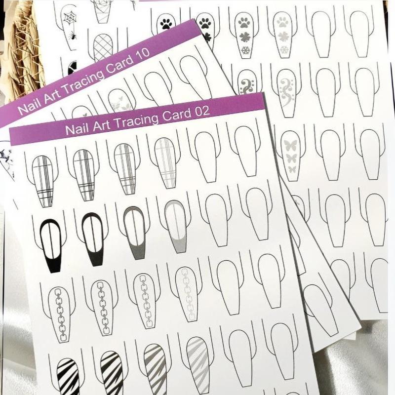 10pcs Nail Art Lines Practice  - đánh giá và giá Resin Art Guide Free