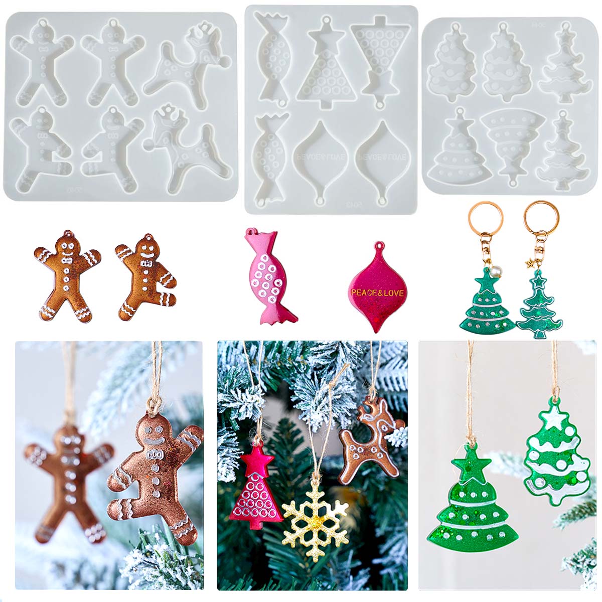 Christmas Series Earrings Pend - đánh giá và giá Resin Art Mould