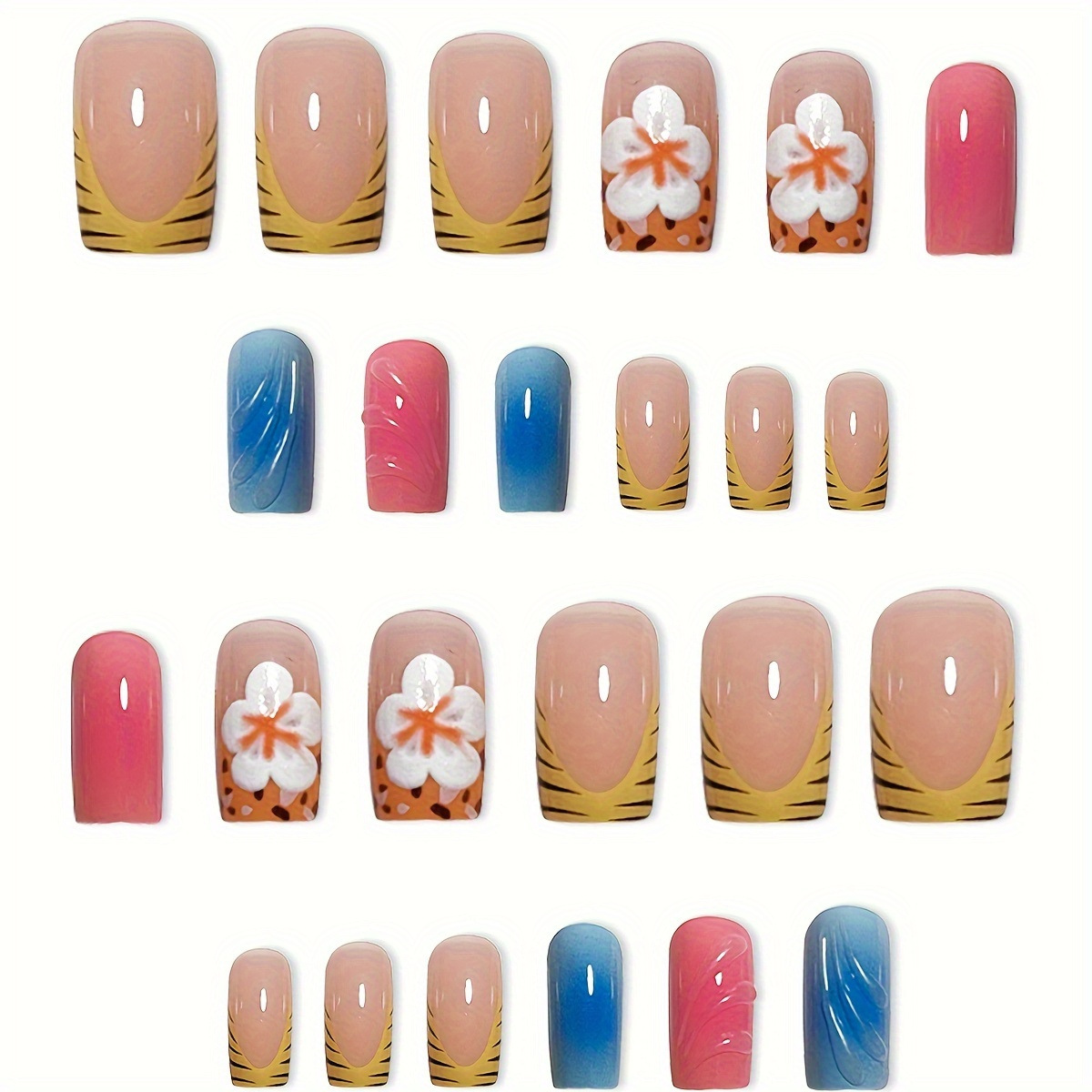 24pcs Short Square Head False  - đánh giá và giá Resin Art Flower