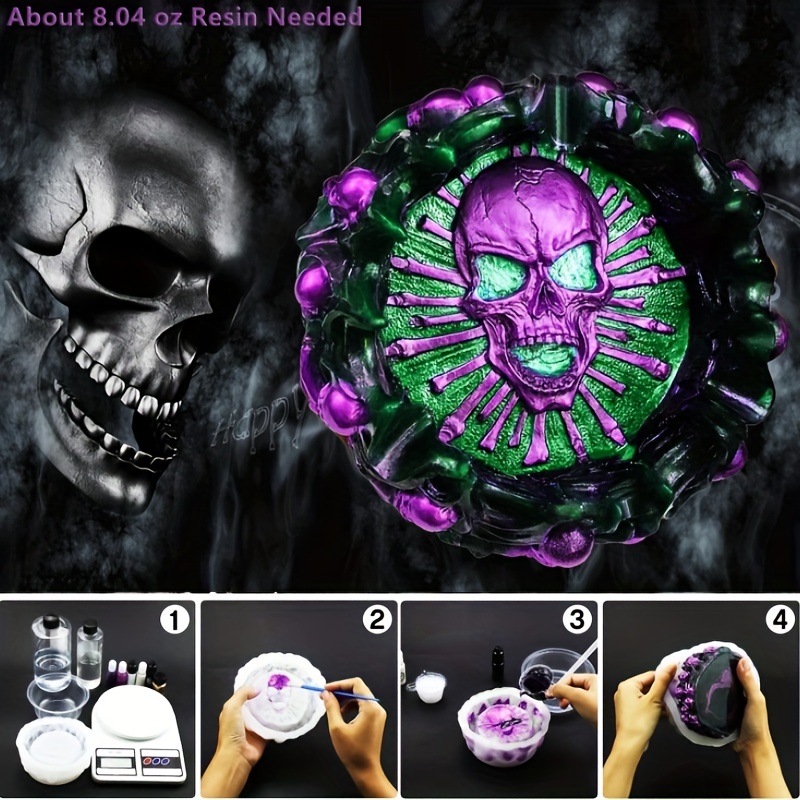 Ashtray mold, skull DIY craft  - đánh giá và giá Resin Art Mould