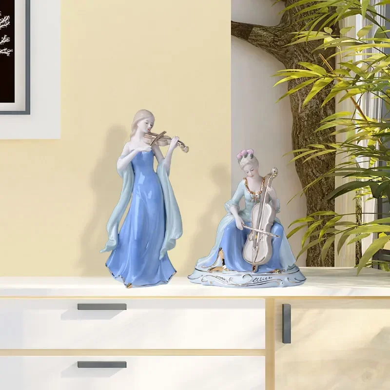 Chinese Violin Girls Ceramic F - đánh giá và giá Resin Art Decoration Items