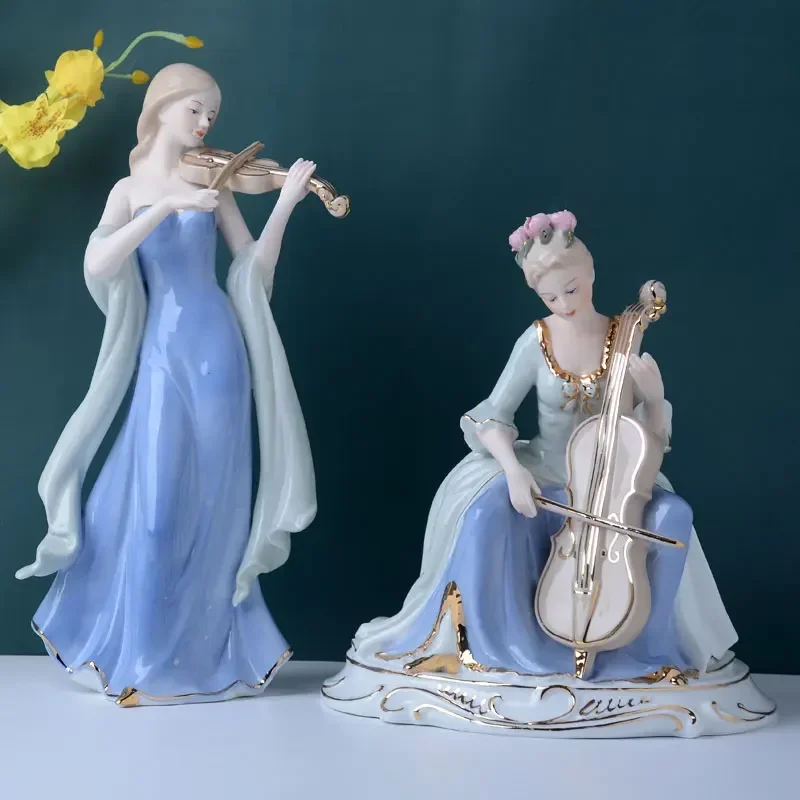 Chinese Violin Girls Ceramic F - đánh giá và giá Resin Art Decoration Items